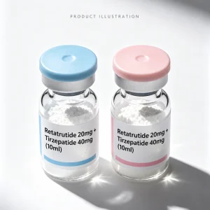 Retatrutide 20mg + Tirzepatide 40mg (10ml) — AI-generated product illustration